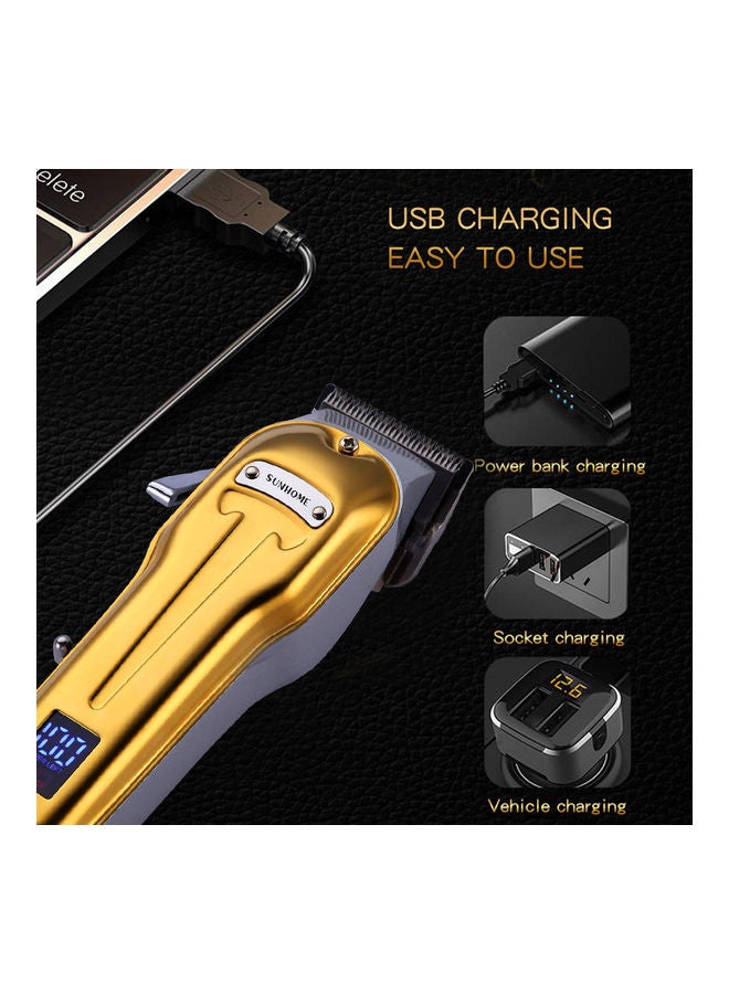 Sunhome Professional Rechargeable Electric Hair Clipper Gold/Silver  - Image 5