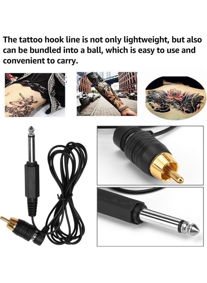 مجموعة خطاطيف بمشبك لكابل واجهة RCA لماكينة التاتو. أسود - Image 3