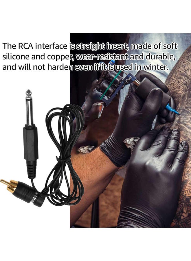 مجموعة خطاطيف بمشبك لكابل واجهة RCA لماكينة التاتو. أسود - Image 5