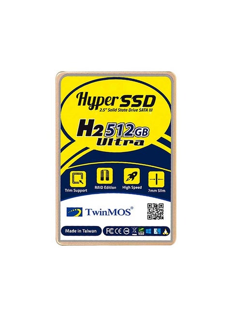 Hyper SSD H2 Ultra 512GB 2.5 inch Solid State Drive SATA3, Trim Support, RAID Edition, High Speed, 7mm Thin, upto 580 Mbps speed Gold