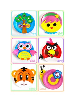 Generic Fashion Paper Plate Art Kits with Animal Stickers( Pack of 10) 21x23x3.5cm  - Image 4