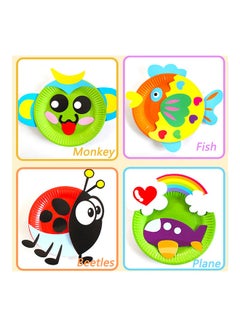 Generic Fashion Paper Plate Art Kits with Animal Stickers( Pack of 10) 21x23x3.5cm  - Image 5