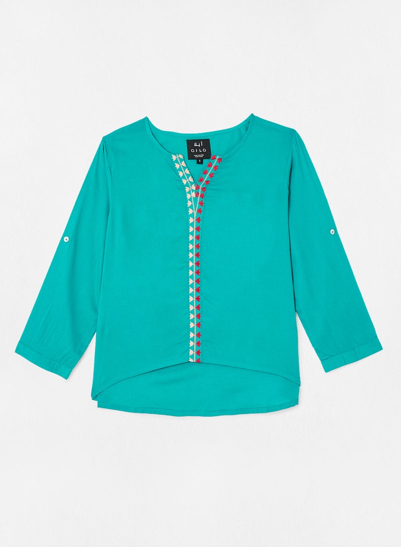 Aila Casual Stylish Top Green  - Image 1