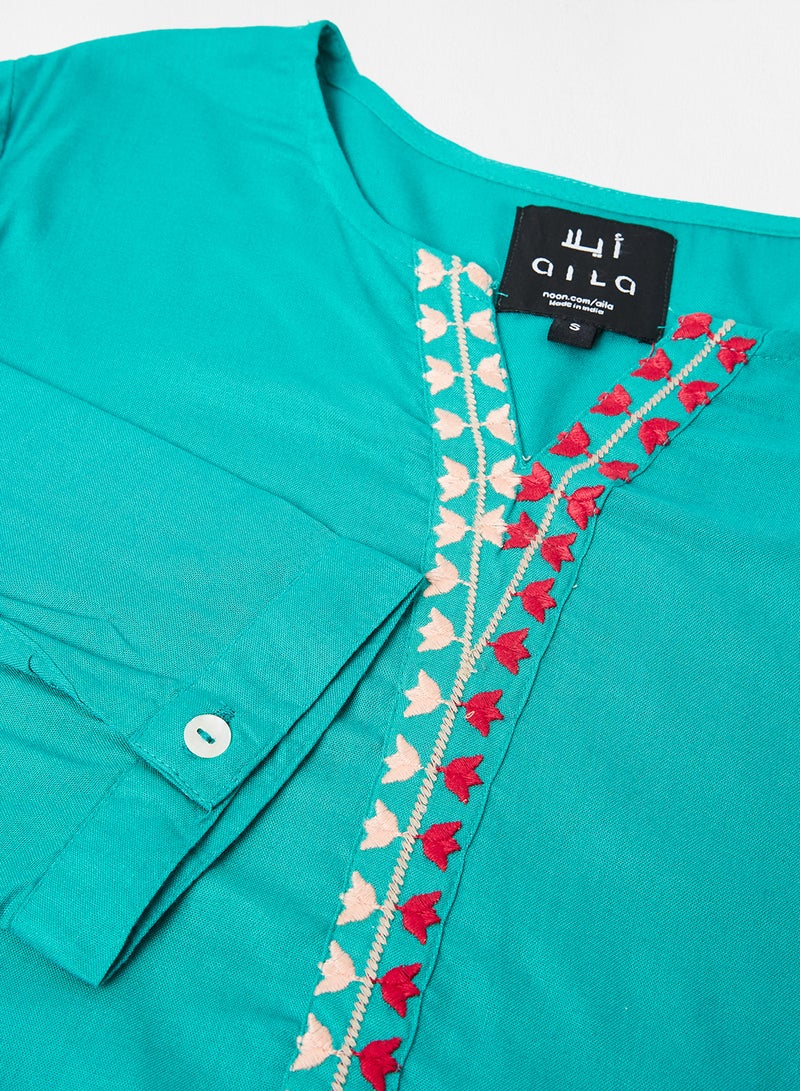 Aila Casual Stylish Top Green  - Image 3