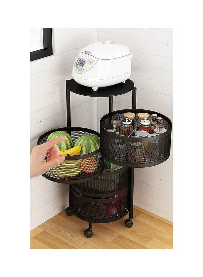 East Lady 4-Tier Metal Vegetable Storage Organizer Rack Black 75x34cm  - Image 3