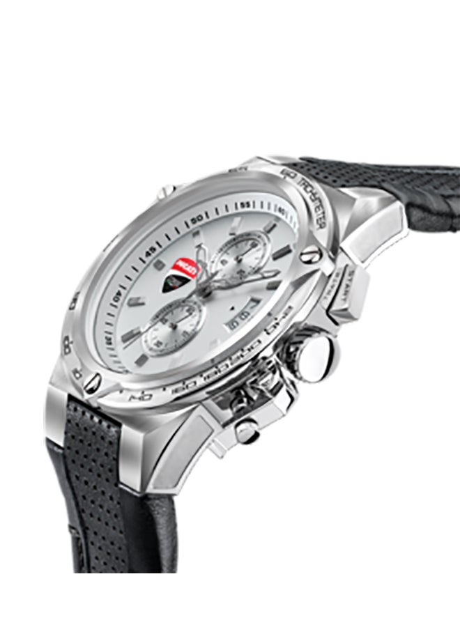 Ducati Corse Men's Giro Uno Chronograph Leather Strap Wrist Watch DTWGC2019104 - 45 mm - Black  - Image 2