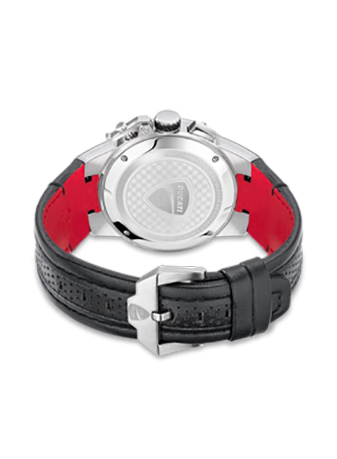 Ducati Corse Men's Giro Uno Chronograph Leather Strap Wrist Watch DTWGC2019104 - 45 mm - Black  - Image 3