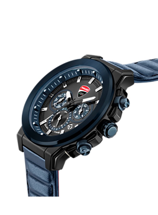 Ducati Corse Men's Campione Chronograph Leather Wrist Watch DTWGF2019203 - 45 mm - Blue  - Image 2