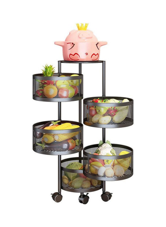 East Lady 5-Tier Metal Vegetable Storage Organizer Rack Black 90x34cm  - Image 1