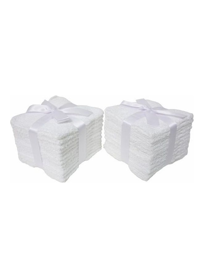 Blueberry Pack of 24 Multipurpose Washcloth/Face Towel Set White 30 X 30cm  - Image 1