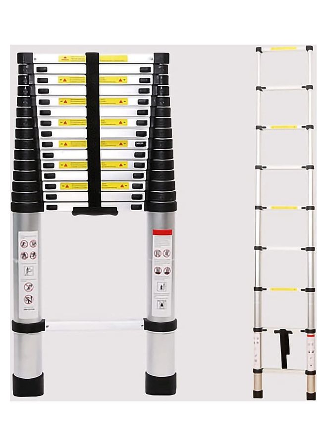 IBAMA Telescopic Aluminum Alloy Folding Extendable Extension Ladder Multi Purpose for Home Office Loft Silver/Black 3.8meter - Image 3