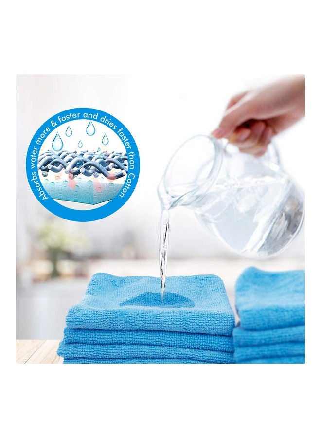 20 20 Planet CARE EVERYDAY Pack of 10 Microfiber Cleaning Cloth Blue 30x40centimeter  - Image 5