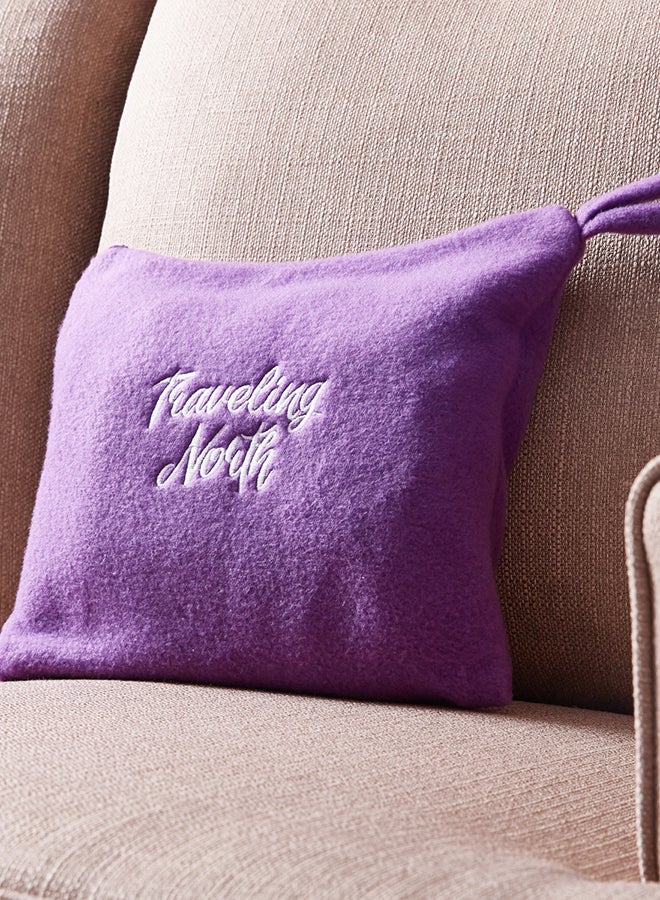Disney Frozen Travel Throw Convertible With Pillow Polyester Purple/White 100x150x15cm - Image 1