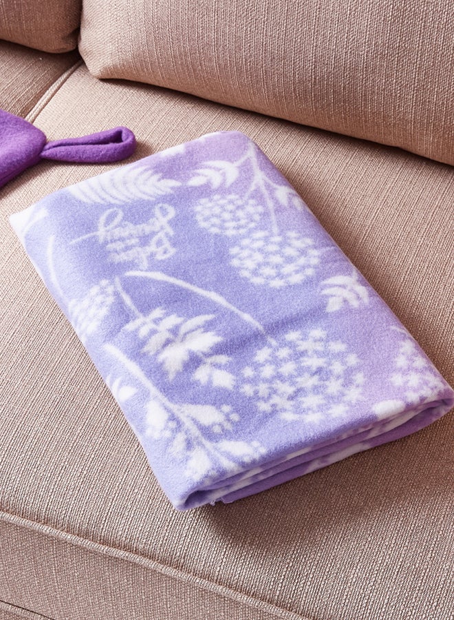 Disney Frozen Travel Throw Convertible With Pillow Polyester Purple/White 100x150x15cm - Image 2