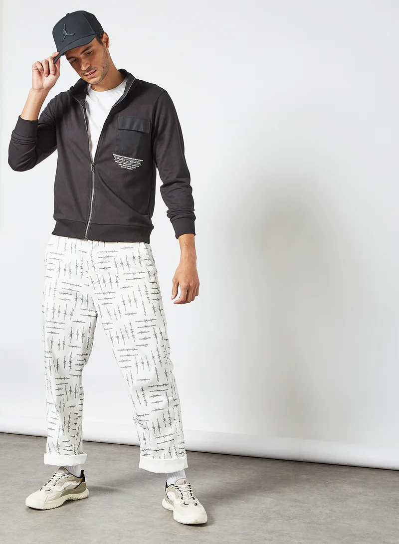 HIGHLANDER Casual Zip Up Jacket Black
