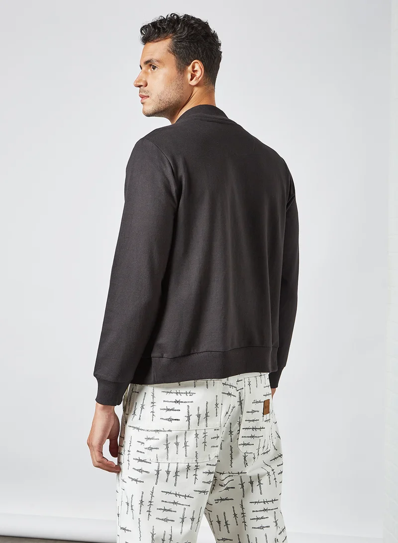 HIGHLANDER Casual Zip Up Jacket Black