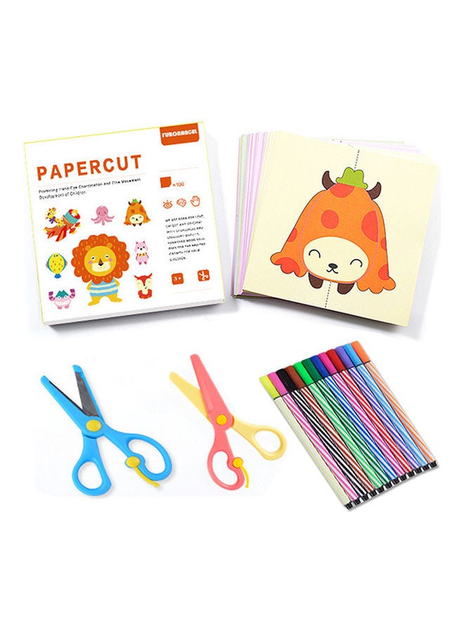 260-Piece DIY Paper Cutting Cartoon Hand Craft Toy Set 15.5X15.5X3cm - Image 1