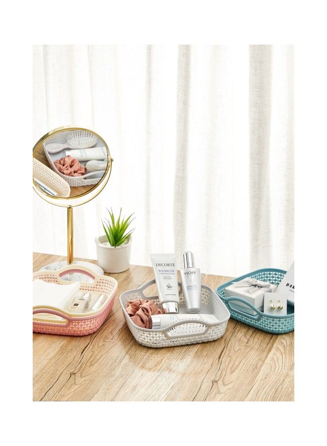 Yonovo 4-Piece Rectangular Storage Basket Set Multicolour 20.5x19.5x4.5cm - Image 2