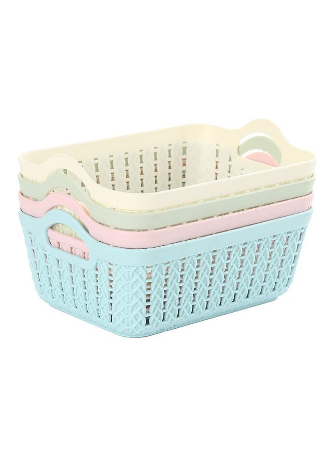 Yonovo - 4-Piece Rectangular Storage Basket Set Multicolour 19.5x14x7cm - Image 1