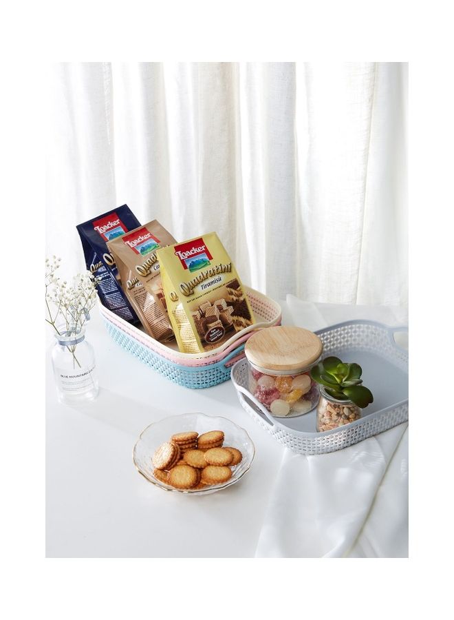 Yonovo 4-Pieces Rectangular Fruit Basket Multicolour 27x19.5x4.5cm  - Image 3
