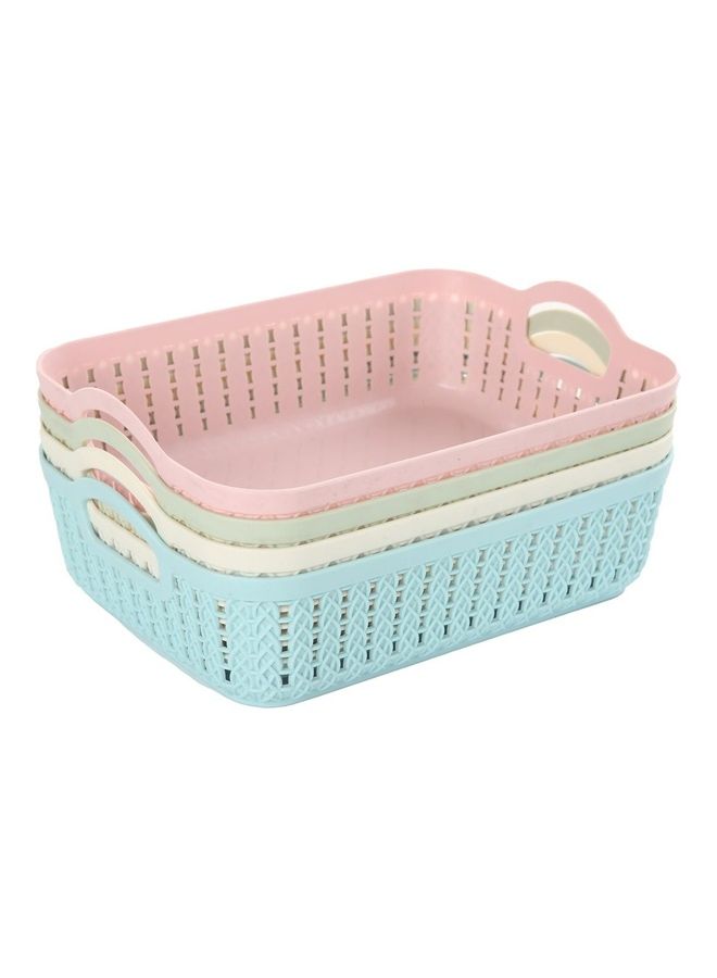 Yonovo 4-Piece Rectangular Storage Basket Set Multicolour 26.5x19.5x7cm - Image 1