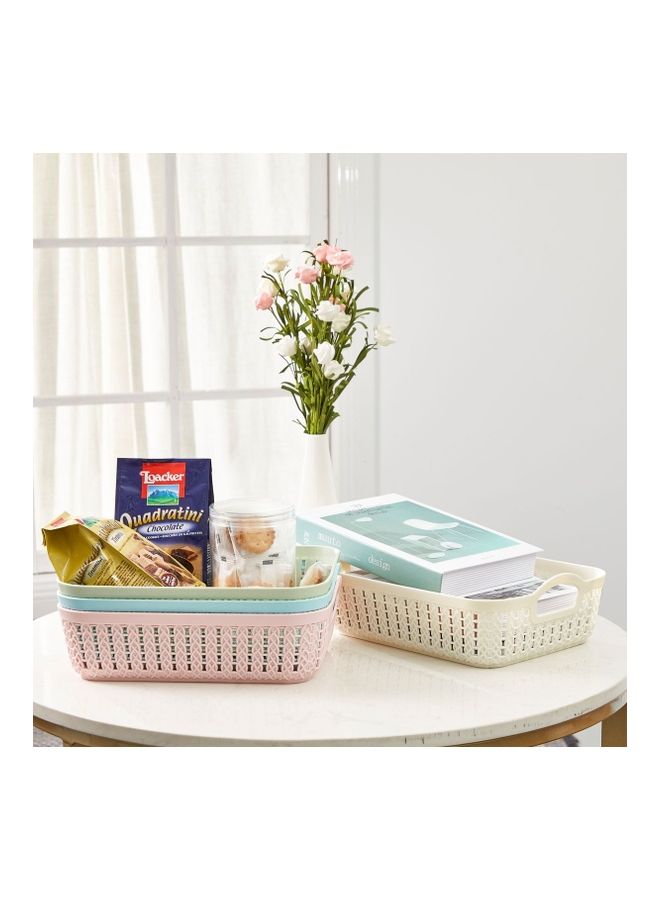 Yonovo 4-Piece Rectangular Storage Basket Set Multicolour 26.5x19.5x7cm - Image 4