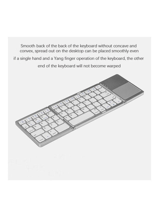 Arabest - Bluetooth Keyboard With Touchpad For Windows/Android/IOS Silver - Image 1
