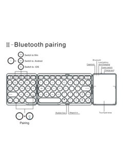 عربست لوحة مفاتيح تعمل بالبلوتوث مع لوحة لمس لأجهزة ويندوز/أندرويد/iOS أسود  - Image 5