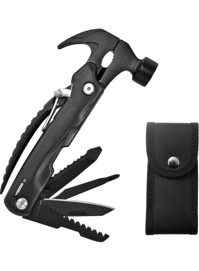AIWANTO - 12-In-1 Multifunctional Hammer Black/Silver 240grams - Image 1