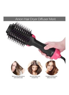 KUYING 4-In-1 Hair Dryer Brush Black/Pink 20cm  - Image 4
