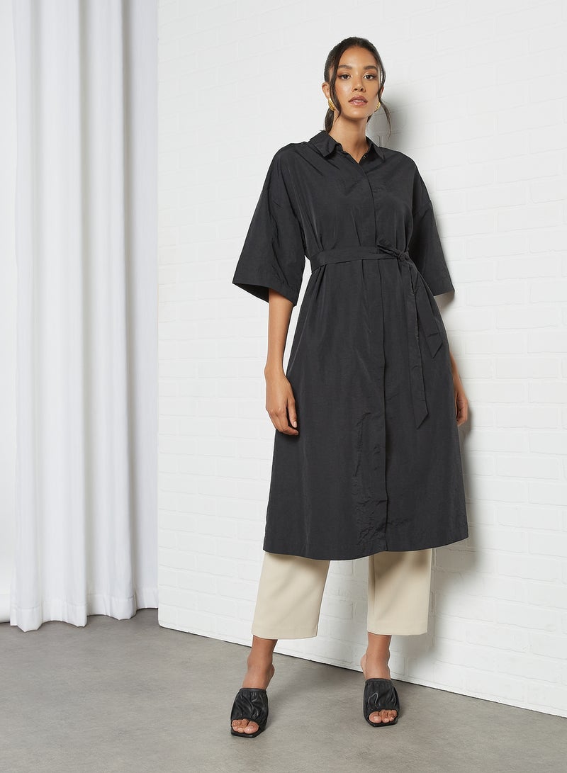 SELECTED FEMME Midi Shirt Dress Black  - Image 2