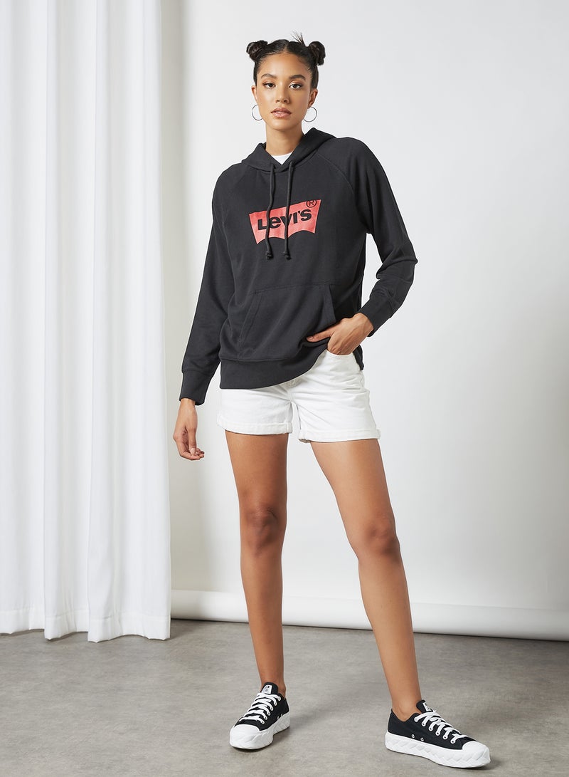 ليفايز Graphic Logo Batwing Hoodie Black  - Image 2