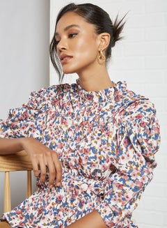 GHOSPELL Floral Shirred Top Multicolour  - Image 4
