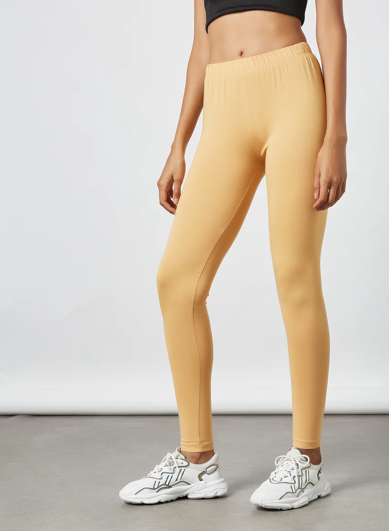 High Streets Basic Leggings Beige