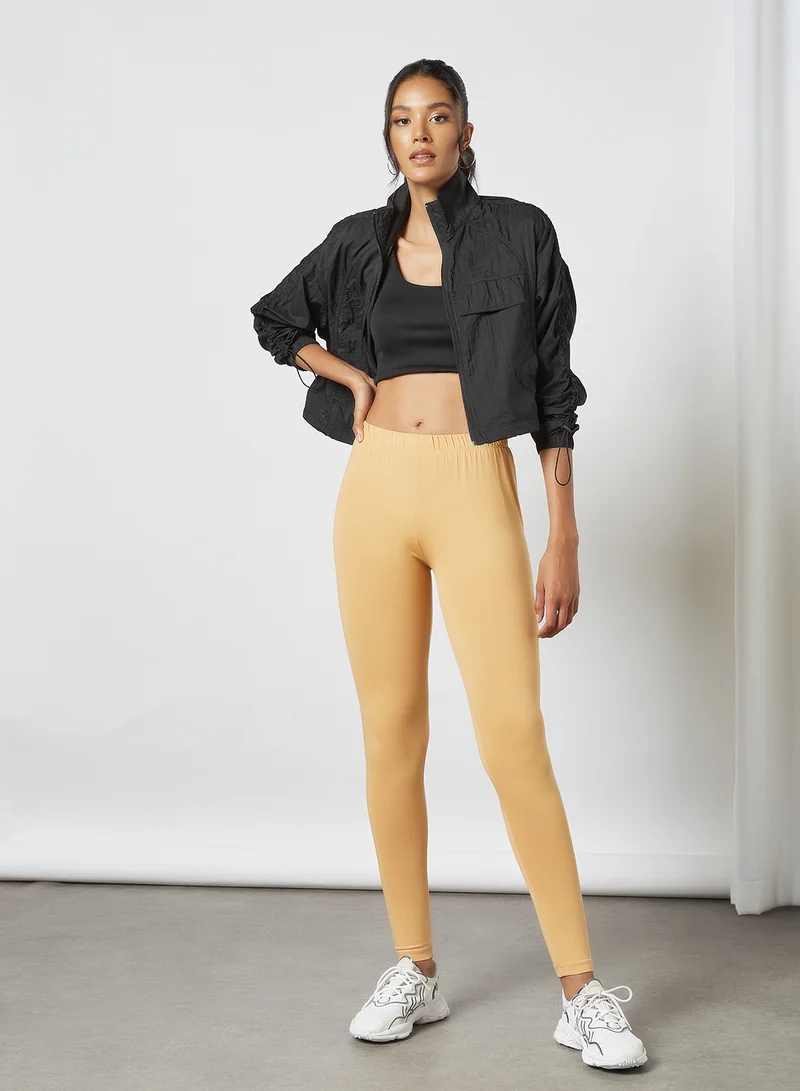 High Streets Basic Leggings Beige