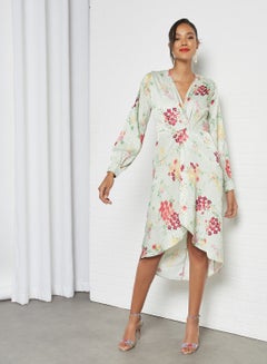 Floral Print Midi Dress Multicolour
