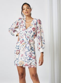 Hope & Ivy Floral Print Wrap Dress Multicolour  - Image 1
