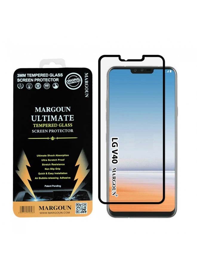 مارجون لاصقة حماية للشاشة من الزجاج المقوى بتصميم ثلاثي الأبعاد لهاتف إل جي V40 ثينك شفاف - Image 2