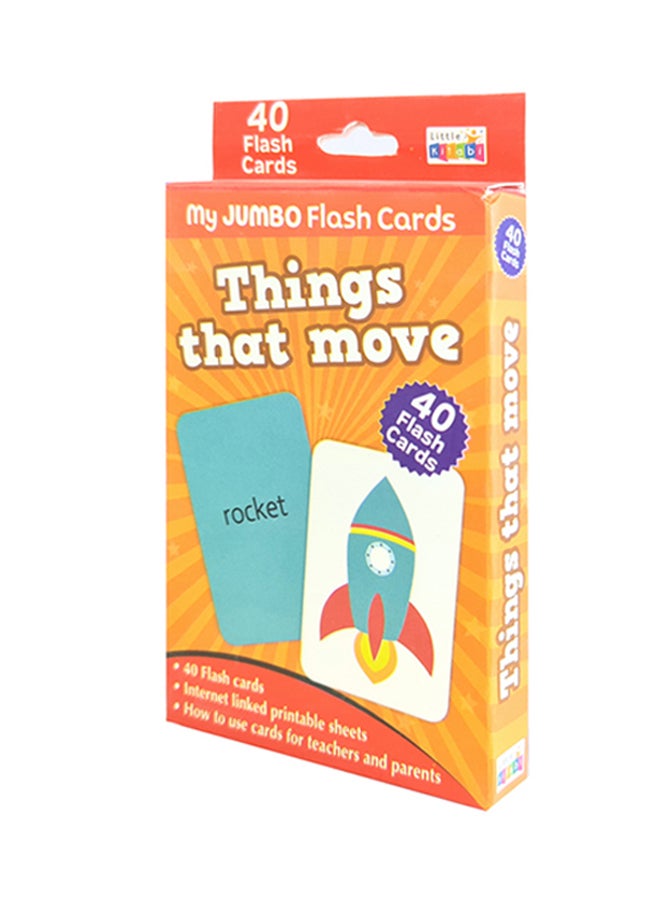 ليتل كتابي بطاقات فلاش بعنوان " 40 Things That Move" 14x9x1.7سم - Image 1