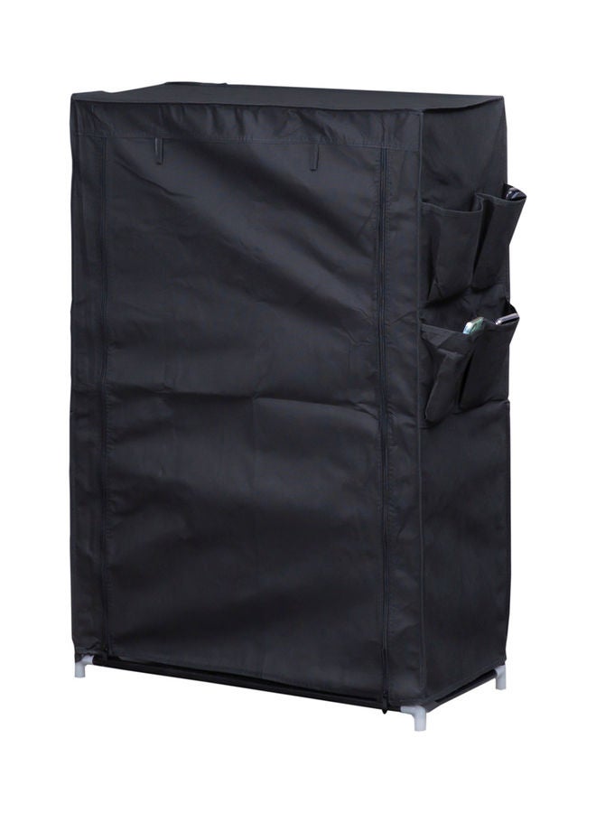 دبيلو تي- إيزي كير خزانة خزانة أحذية من 5 طبقات مع غطاء من القماش غير المنسوج أسود 61x30x89سم - Image 2