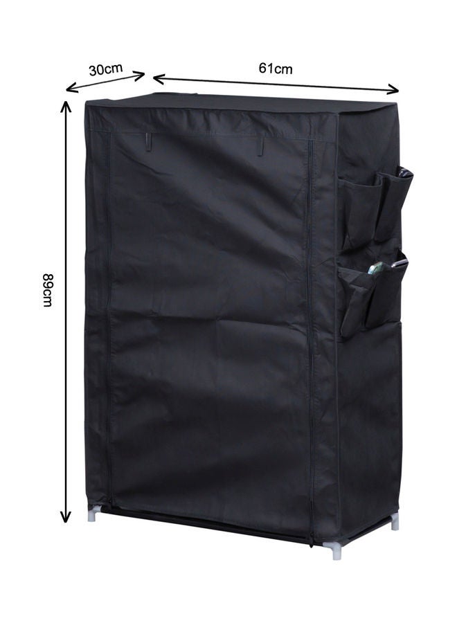 دبيلو تي- إيزي كير خزانة خزانة أحذية من 5 طبقات مع غطاء من القماش غير المنسوج أسود 61x30x89سم - Image 3