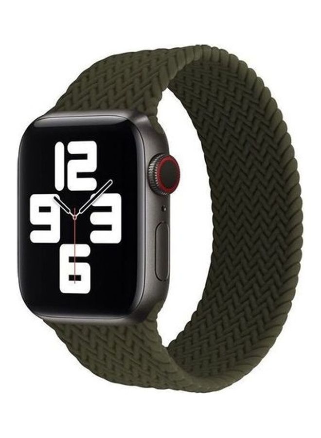 BORTONY Silicon Braided Replacement Strap For Apple Watch Series 1/2/3/4/5/6/SE 38-40 L Millimeter Green - Image 1