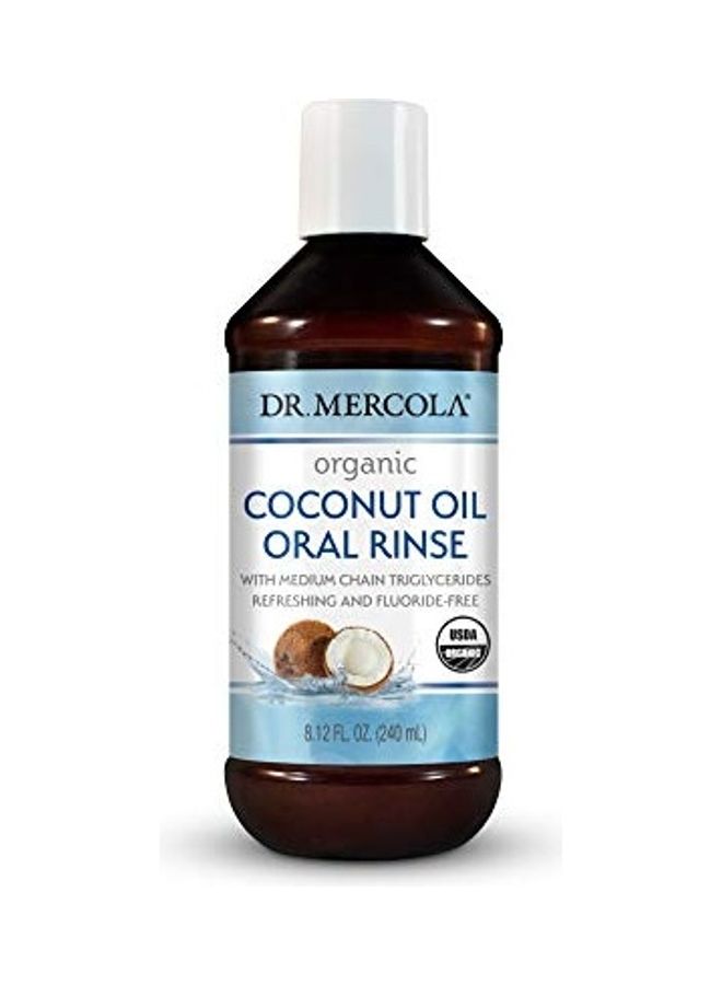Dr. Mercola Certified Organic Coconut Oil Oral Rinse Gluten Free Multicolour 240ml 