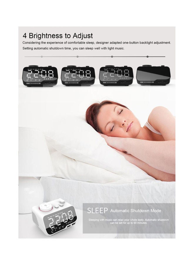 USB Charging Port BT Voice Box with Dual Snooze Clock H-LY43027B-EU Black - Image 4