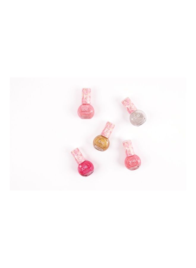 3C4G - Three Cheers for Girls Pink and Gold Hexagon 5 Pack Nail Polish-Makeup 6.8 x 11.5 x 10cm - Image 1