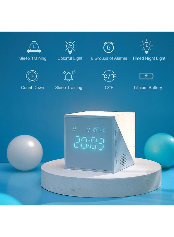 LED Night Light Alarm Clock Blue 12.00*9.40*9.40cm  - Image 5