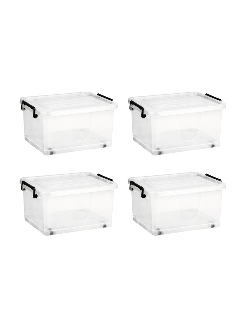 Amal 4-Piece Rolling Box Set Clear/Black 47 x 34 x 25cm