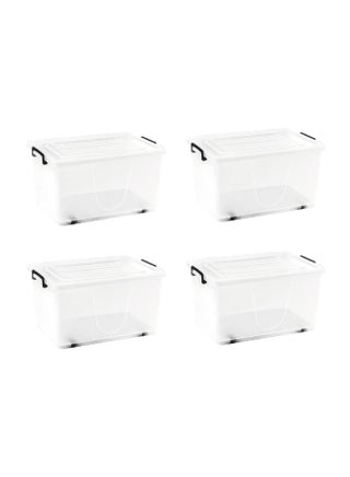 4-Piece Rolling Box Set Clear/Black 63.5 x 43.5 x 36.5cm - v1630237651/N49263344A_1