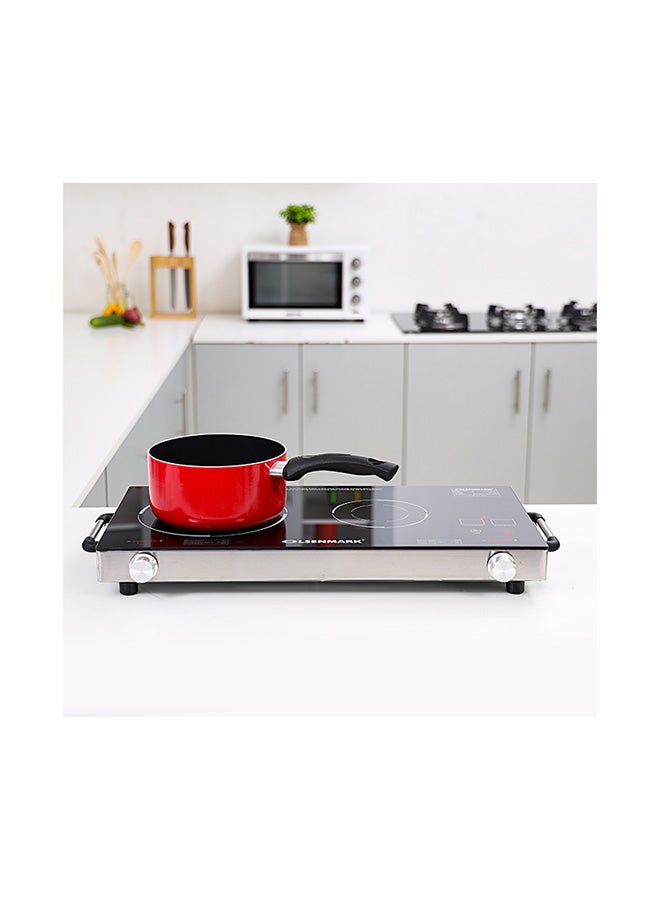 أولسنمارك موقد طبخ يعمل بالأشعة تحت الحمراء من شعلتين 3600 W OMIC2280S أسود  - Image 2