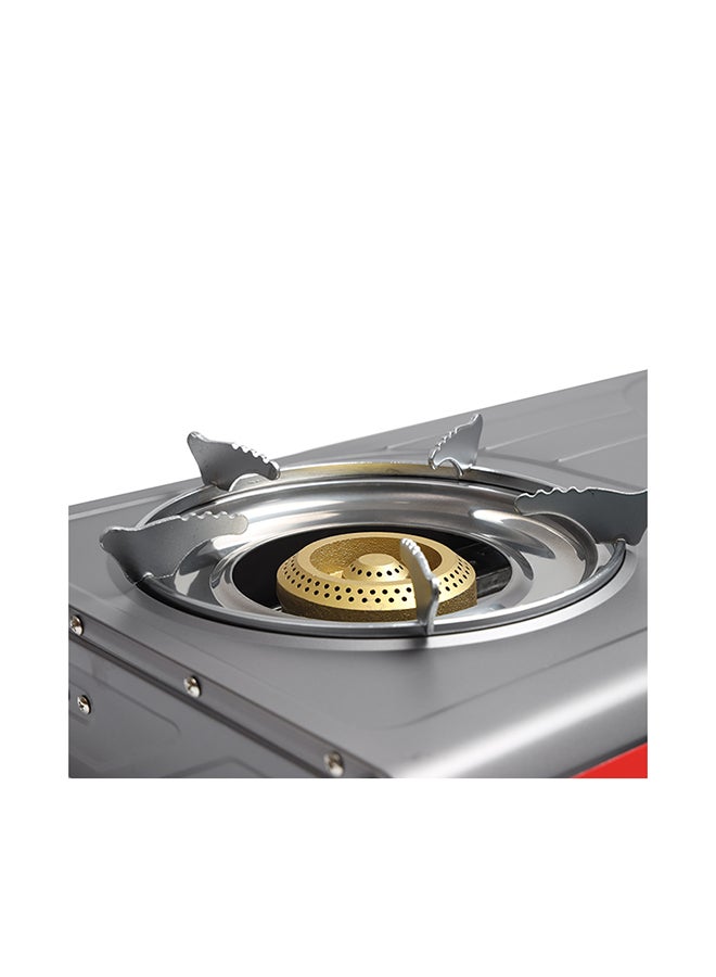 Olsenmark - Gas Cooker | 2 Cast Iron Burner with Detachable Pan Support| Low Gas Consumption and Efficient Burners| Improved Gas Flow for Efficient Heating| Auto Ignition System, LPG Gas Stove| Black| 2 Years Warranty OMK2331 Silver - Image 1